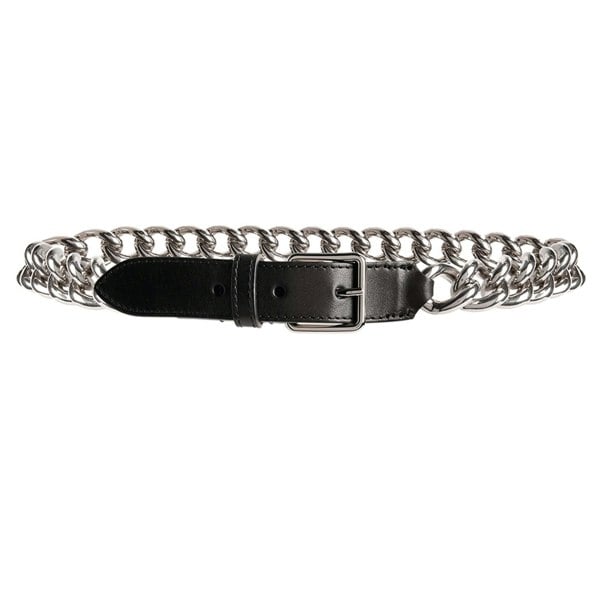 Alexander McQueen curb chain belt in a silver tone metal