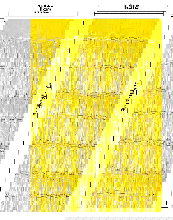 Cheetah Metallic Tinsel Curtain, 2M x 1M Gold