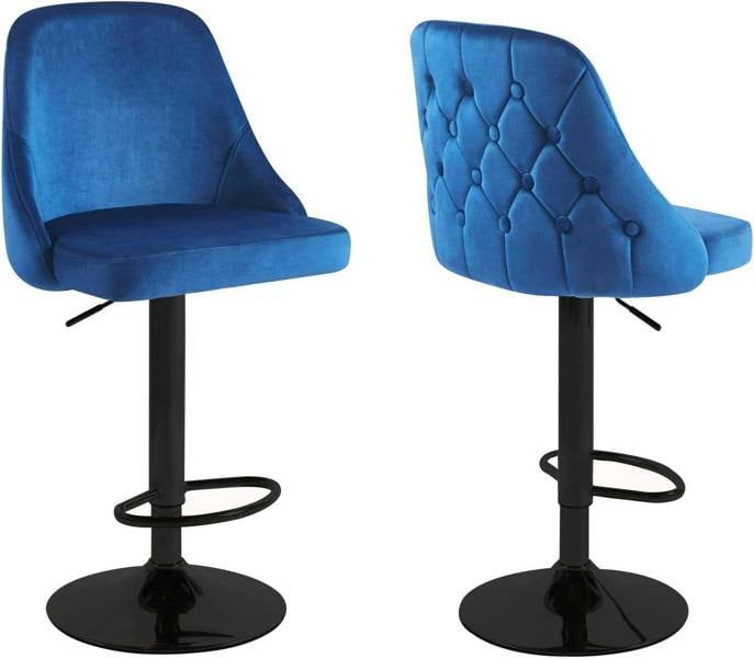 HYGRAD BUILT TO SURVIVE Adjustable Velvet Swivel Bar Stools – Set of 2 | HYGRAD®