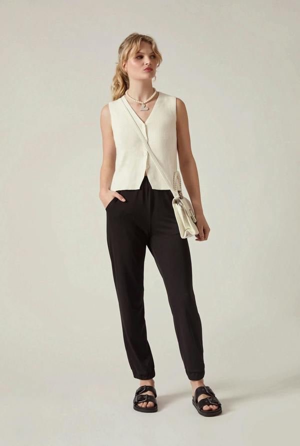James Lakeland Black Jersey Jogger Trousers