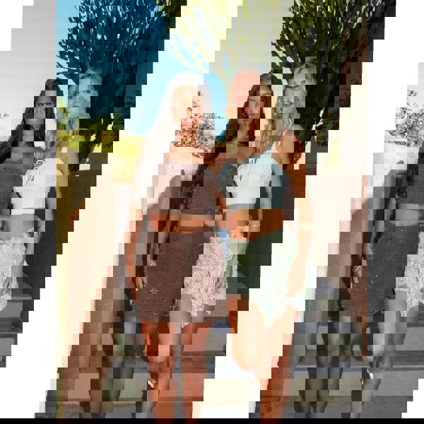 Pink Vanilla Tie Front Milkmaid Crop Top