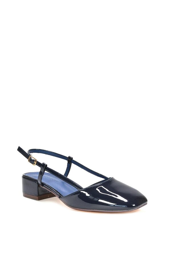 XY LONDON Slingback Court Shoes With Low Block Heel