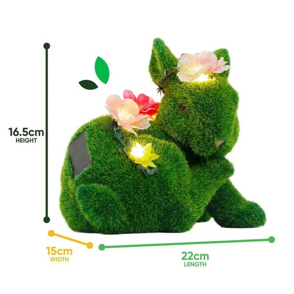 Gardenwize Solar Floral Topiary Rabbit Garden Ornament with Multiple Lights