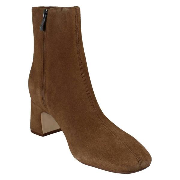 Clarks Ladies Clarks Square Toe Block Heeled Ankle Boots Fernie Zip