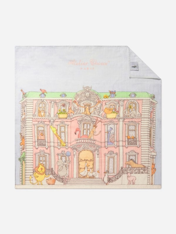 Atelier Choux Baby Monceau Mansion Swaddle in Blue (100cm)