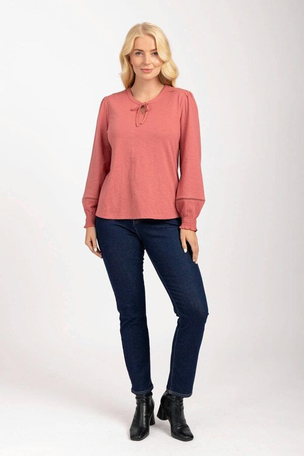 Mudflower Tie Neck Frill Collar Blouse