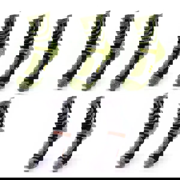 Anyfootwear 5 Pairs One Size 5-11 Green Grey Cotton Compression Trekking Socks