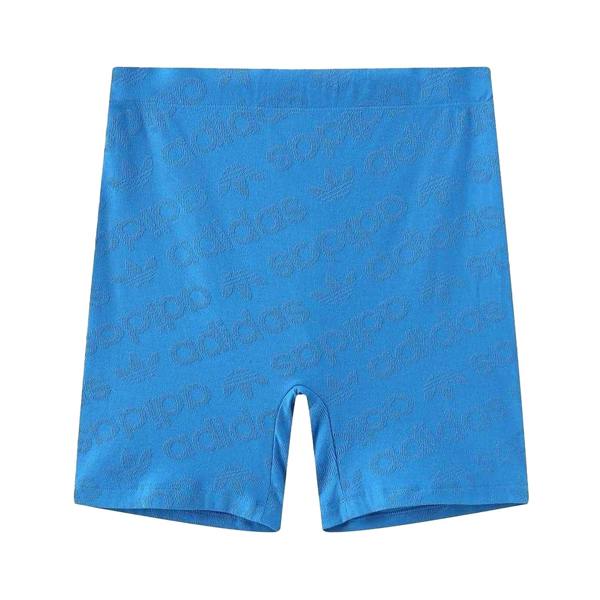 Adidas Womens/Ladies Originals Cotton All Over Logo Biker Shorts - Blue - 