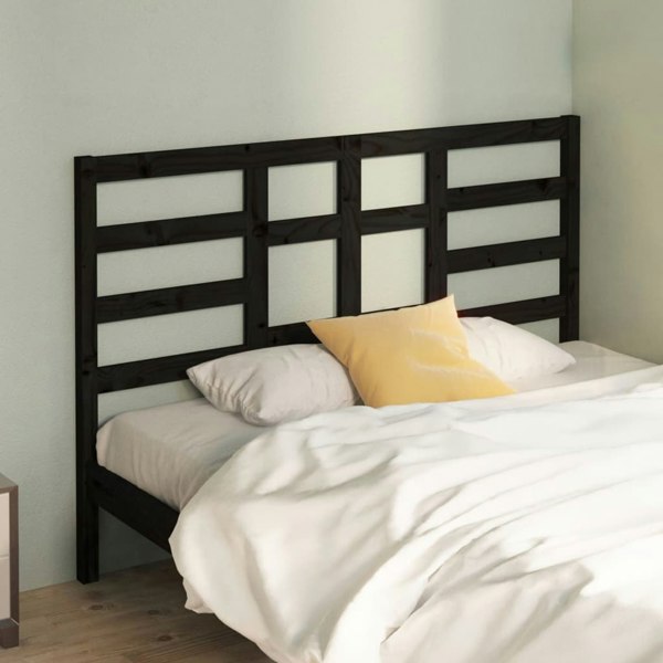 Berkfield Bed Headboard Black 166x4x104 cm Solid Wood Pine