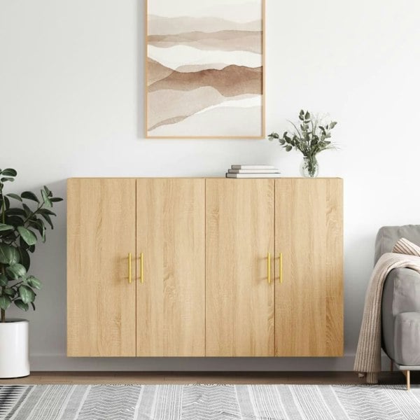 Berkfield Wall Mounted Cabinets 2 pcs Sonoma Oak 69.5x34x90 cm