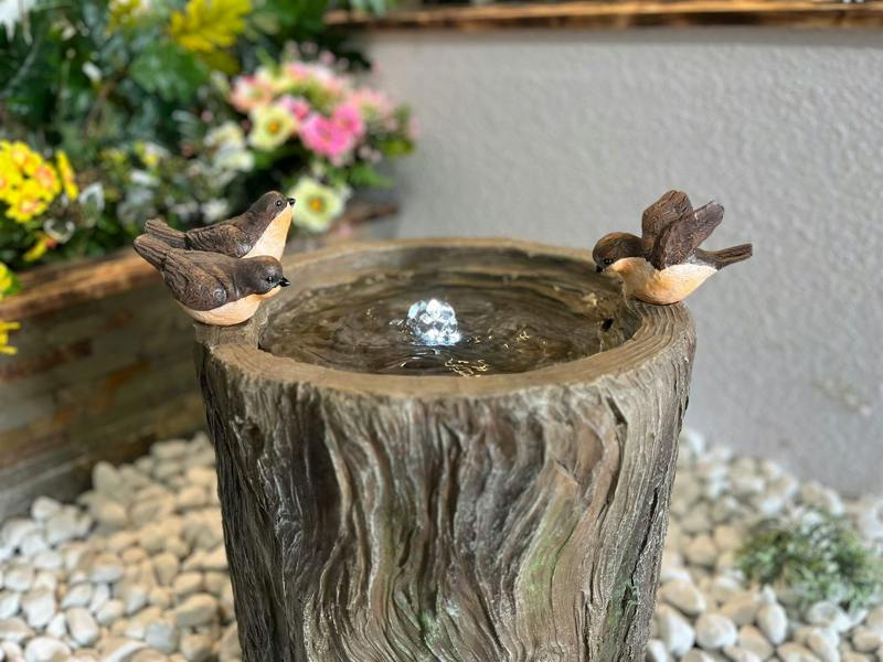 Tranquillity Water Features Bird on Log Traditional Water Feature