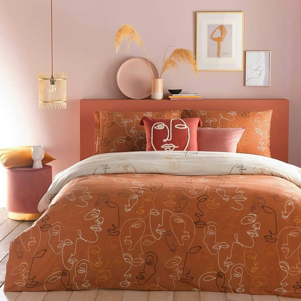 Furn Kindred Abstract Duvet Cover Set - Apricot