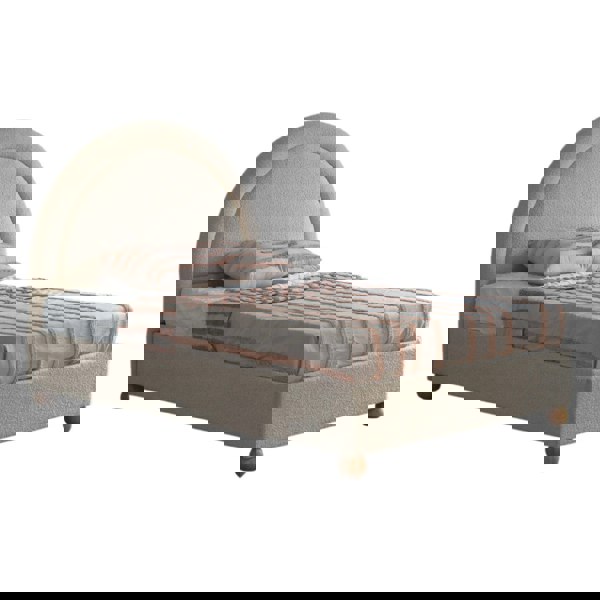 Artisan Furniture Solid Wood Cream Boucle Double Bed