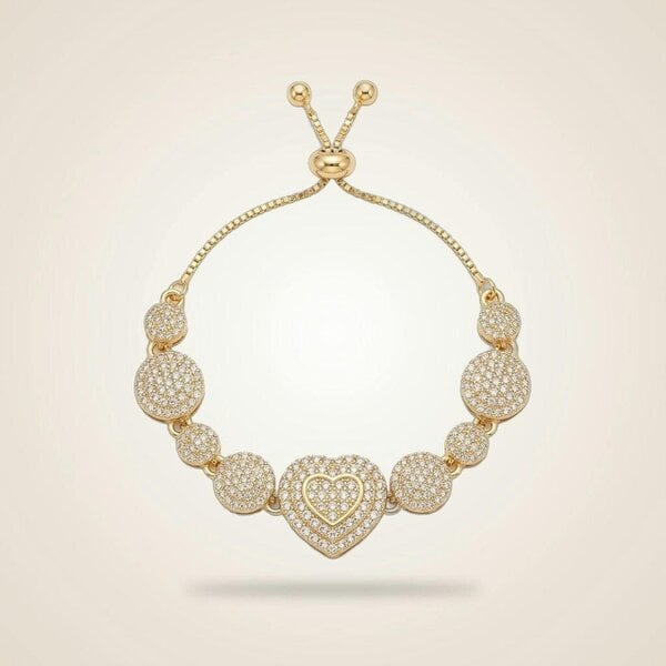 The Colourful Aura Adjustable Slider Heart Love Rose Fold bracelet