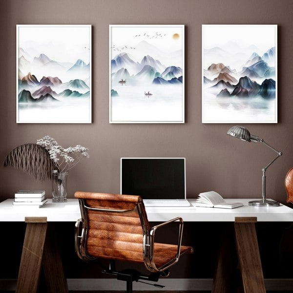 Wall art for offices | set of 3 japanese wall art