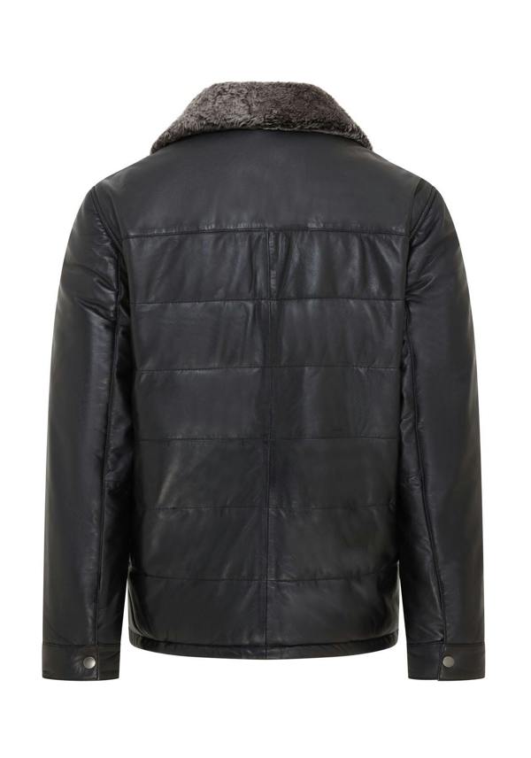 Infinity Leather Mens Leather Puffer Quilted Jacket - Farsund