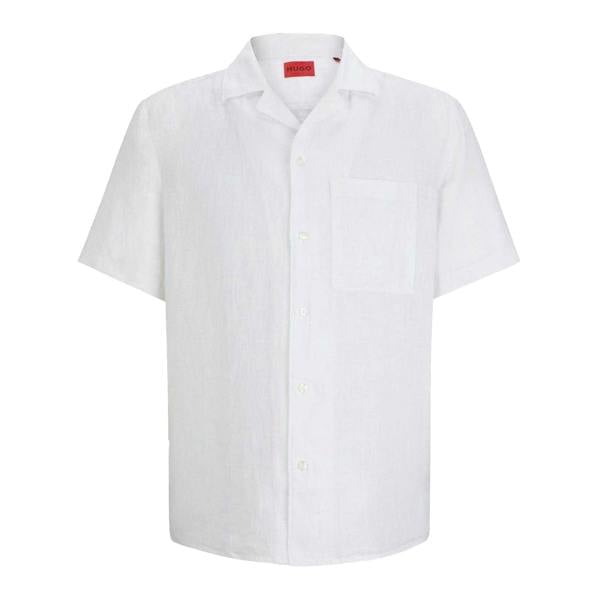 Hugo Mens Linen Casual Shirt - White - 