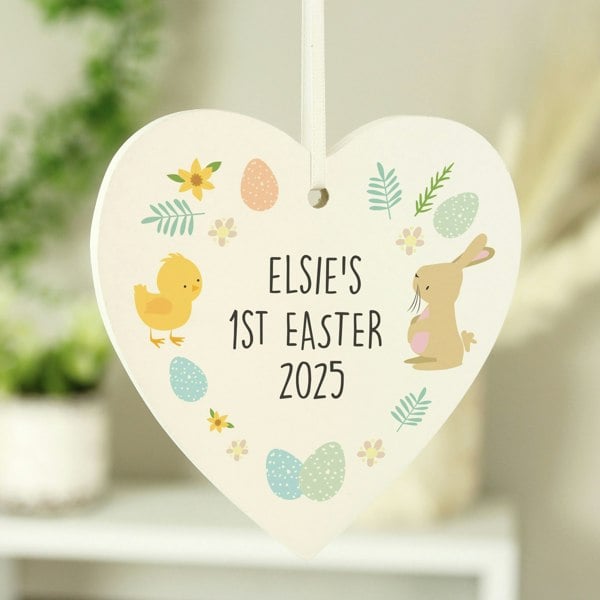 Personalised Memento Company Personalised First Easter Heart Tree Decoration