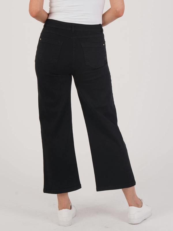 PennyPlain 5 Pocket Wide Leg Denim - Black Wash Short