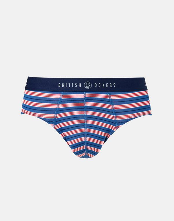 British Boxers Men's Bamboo Brief - Jubilee Stripe