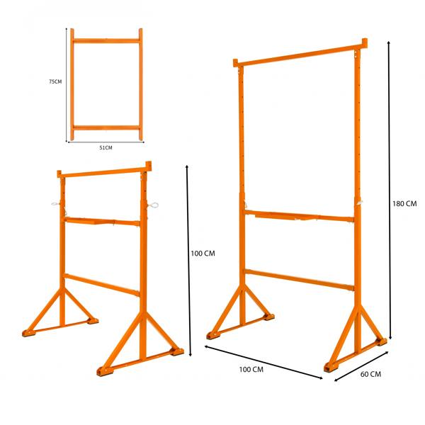 T-mech Trestle Stand x 2 & Mortar Board Stands 750mm H x 3