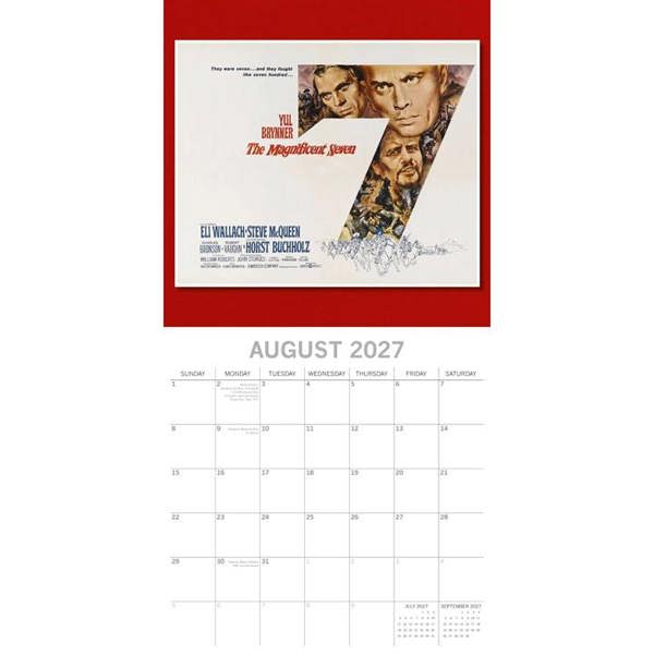 Classic Movies Posters Calendar 2027, Wall Calendars, Month To View, Entertainment, Gift