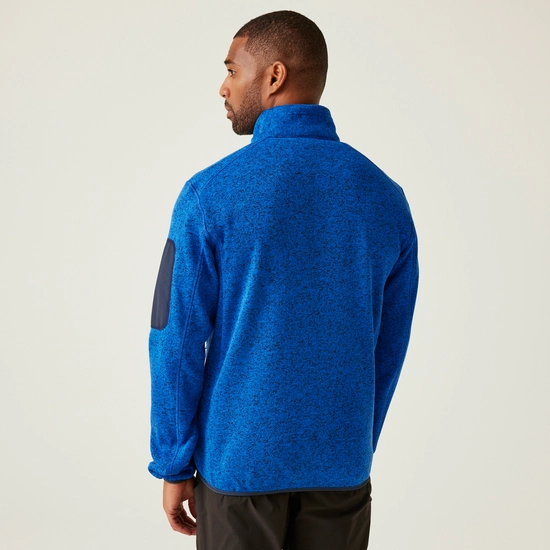 Regatta Mens Newhill Marl Full Zip Fleece Jacket - Olympian Blue