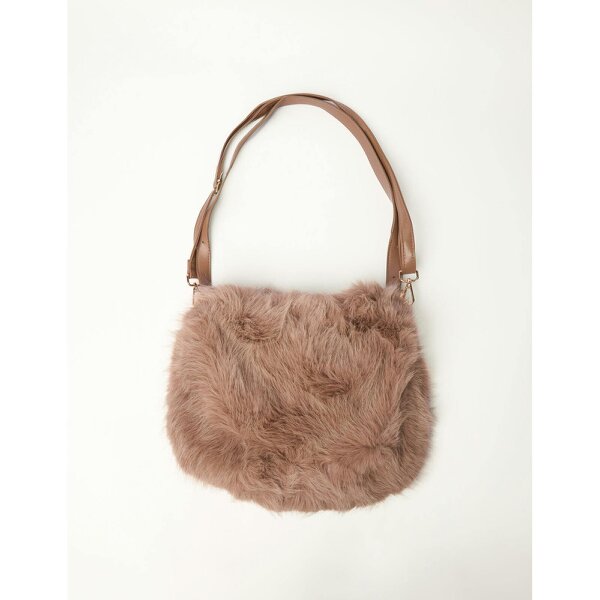 Blue Vanilla Fluffy Faux Fur Shoulder Bag
