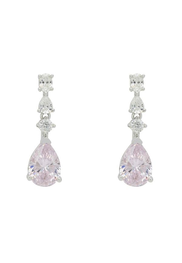 Latelita Kirsty Drop Earrings Morganite Silver