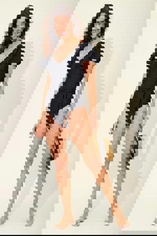 Fluted Sleeve Swimsuit