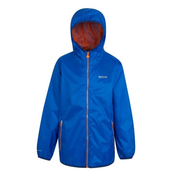 Regatta Great Outdoors Childrens/Kids Lever II Packaway Rain Jacket - Oxford Blue/Persimmon