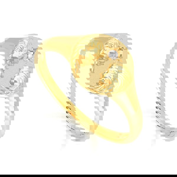 "Zodiac Freshwater Pearl Gemini Signet Ring In 9ct Yellow GoldSide  135R2084019