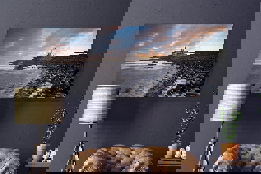 Dunstanburgh Castle Panorama print on canvas