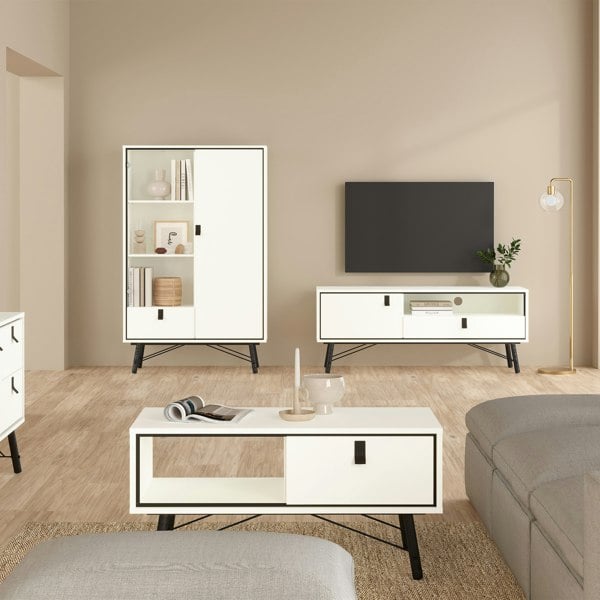 Furniture To Go Ry Coffee Table with 1 Drawer in Matt White
