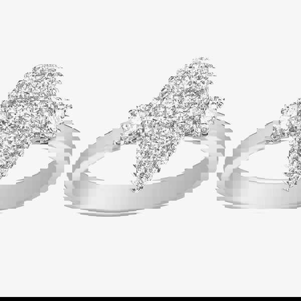 T. H. Baker 9ct White Gold Pear Shaped 0.5ct Diamond Shoulder Cluster Ring 31138YW/50-9