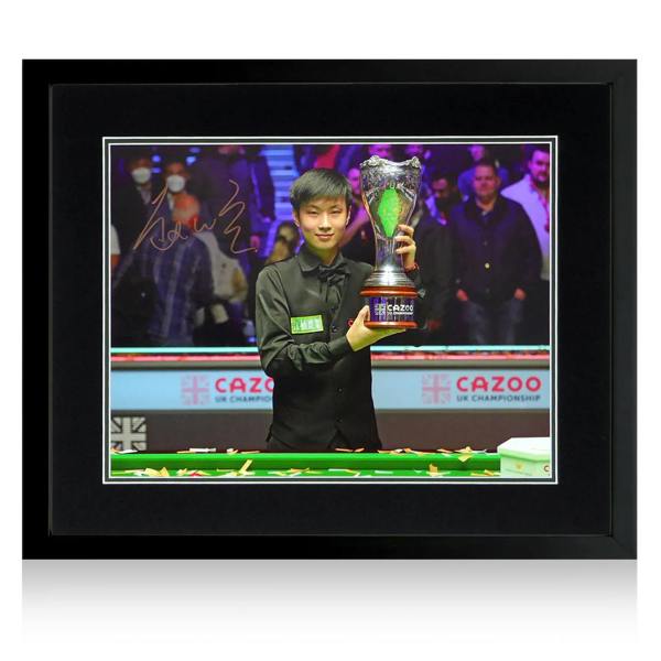 Zhao Xintong Signed Snooker UK Open Image Deluxe Mount Frame