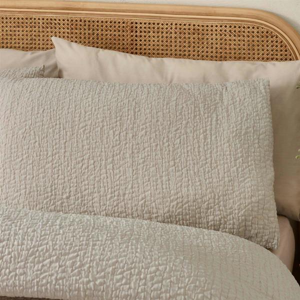 Crinkle Seersucker Natural Duvet Cover Set