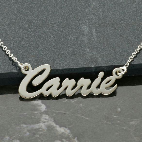 Christopher James of London 9ct White Gold Script Style Personalised Name Necklace