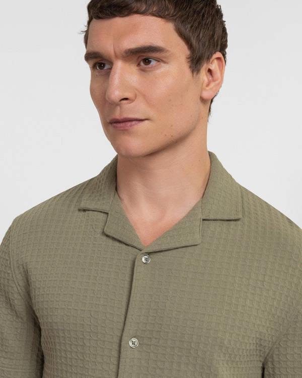 Steel & Jelly Leyton - Check Texture Jersey Short Sleeve Shirt