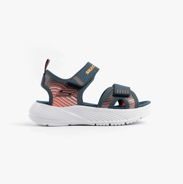 Skechers MICROSPEC - SPLASH Boys Sandals Navy/Orange