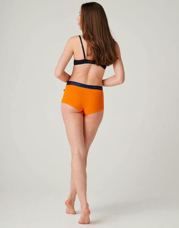 British Boxers Women's Cotton Hipster Boxer Briefs – Tangerine Tide