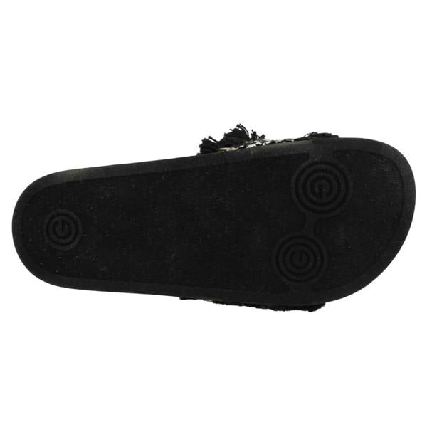 Spot On Ladies Spot On Fringe Trim Sliders