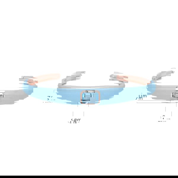 Gemondo Siberian Waltz Blue Enamel & Octagon Sky Blue Topaz Bangle In Rose Gold Vermeil