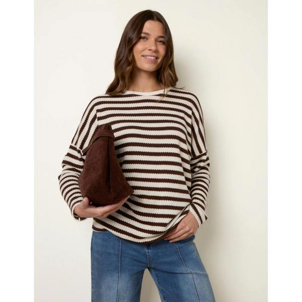 Blue Vanilla Cut and Sew Knit Stripe Top