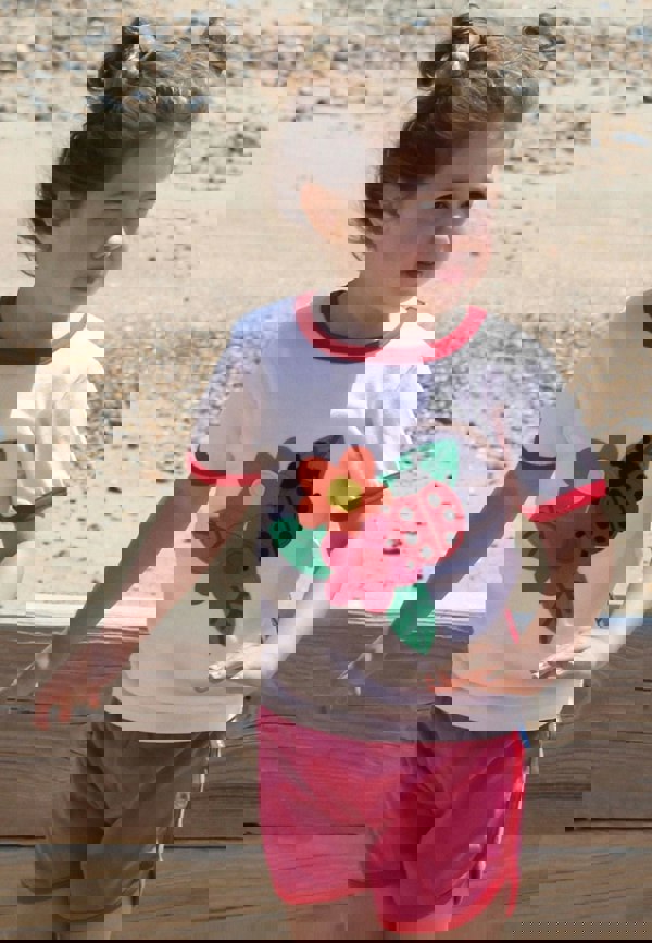 Organic Ladybird Applique Short Sleeved T-Shirt - Toby Tiger