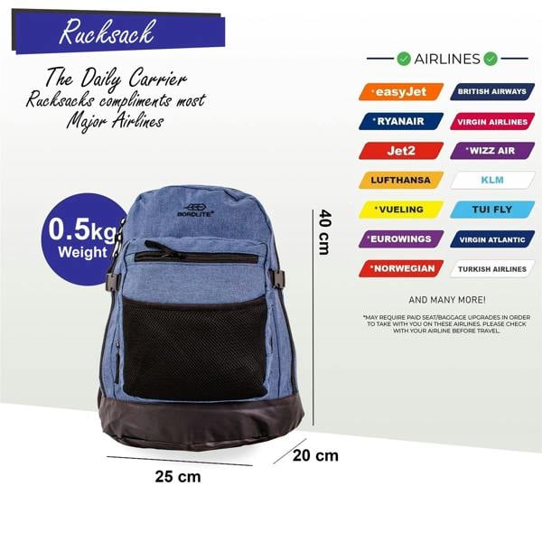 Infinity Luggage Backpack Rucksack 40x 20 x25cm Underseat Travel Cabin Bag for Ryanair, Easy Jet