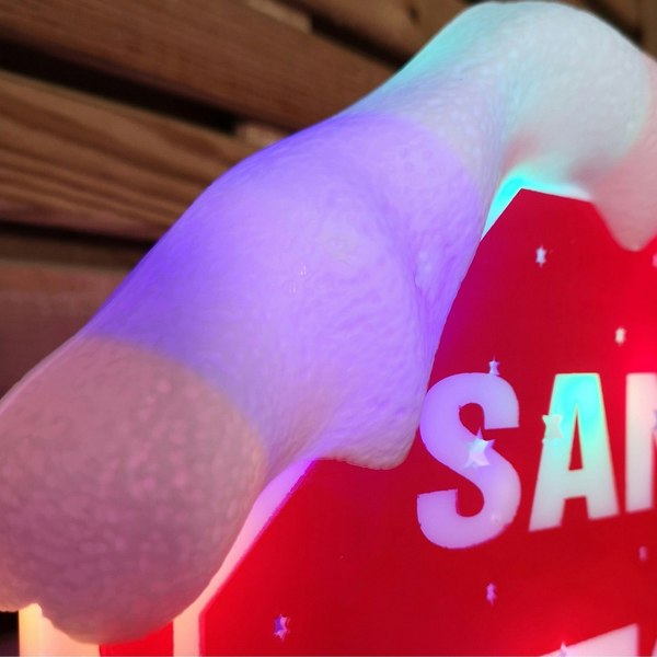 Samuel Alexander Premier Christmas Light up Santa Stop Here Garden Patio Sign 110cm