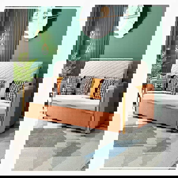 Imelde Two Seater Sofa Bed, Linen-Weilai Concept-Weilai Concept