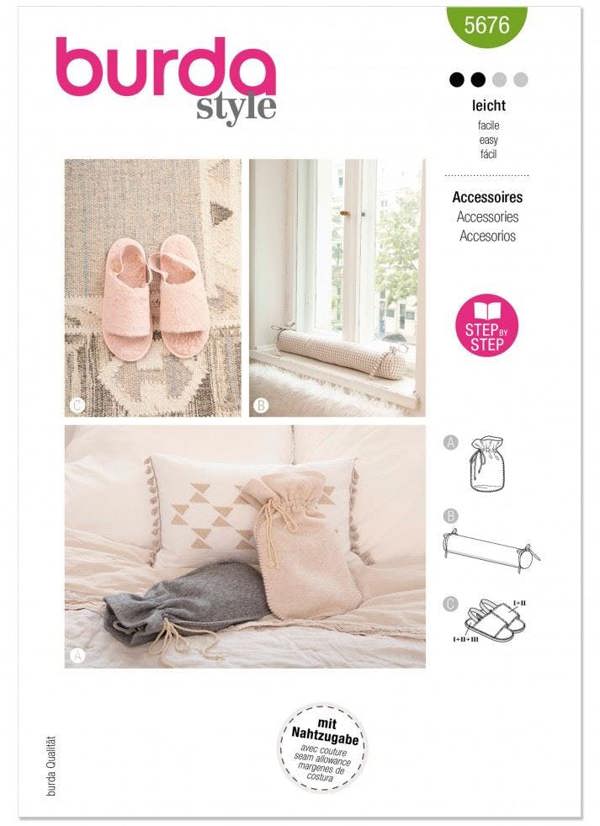 Burda Sewing Pattern 5676 Shoes and Accessories , One Size - Easy