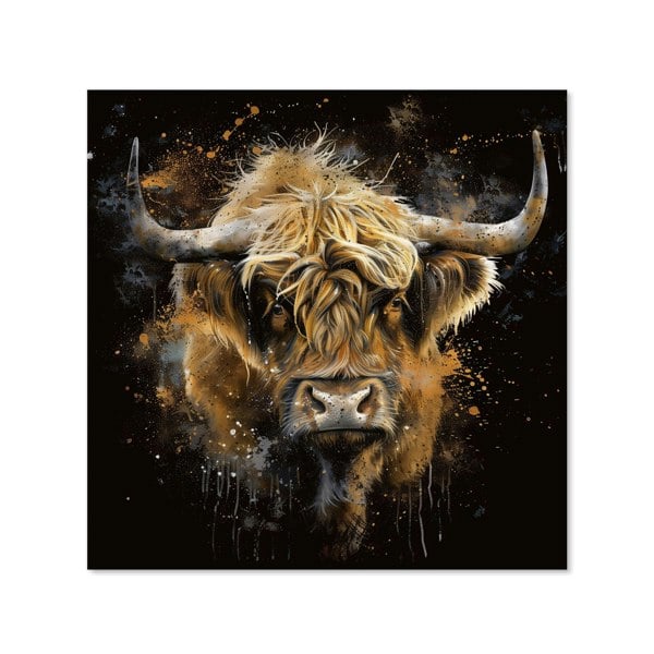 Warren Reed - Designer Bronze Splashart Highland Cow Kitchen Splashback